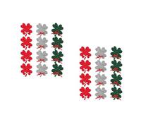 GOTTAJOY 24pcs Four Leaf Clover Wallets Christmas Felt Business Card Money Clips Portable for Shopping Travel Red Green Gray Holiday Gift
