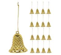 GOTTAJOY 24pcs Mini Jingle Bells Vintage Craft Decorative Small Liberty Xmas Tree Ornaments for Diy Wind Chimes Wedding Party Decor Golden