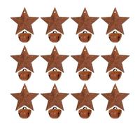 GOTTAJOY 24pcs Vintage Rustic Iron Jingle Bells and Antique Metal Star Pendants 1.5cm Cross 4cm for Xmas Tree Holiday Decorations