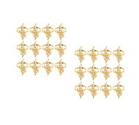GOTTAJOY 24pcs Wheat Napkin Rings Golden Leaves Serviette Buckles for Wedding Thanksgiving Autumn Harvest Party Dining Table Decor