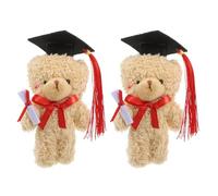 GOTTAJOY 2pcs Adorable Doctor Bear Plush Soft Stuffed Animal Light Brown Graduation Gift for Students Parties