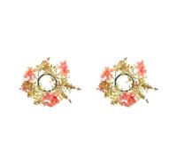 GOTTAJOY 2pcs Artificial Flower Candle Ring Wreath for Thanksgiving Wedding Tabletop Door Decoration Fall Autumn Party Centerpiece