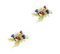 GOTTAJOY 2pcs Artificial Flower Candle Wreath Faux Floral Ring for Holiday Party Dining Table Decor Romantic Centerpiece