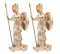 GOTTAJOY 2pcs Athena Goddess of Wisdom and War Greek Mythology Resin Statue Miniature Figurine Ancient Art Sculpture