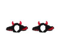 GOTTAJOY 2pcs Black Devil Horns Headband Gothic Demon Halloween Hair Accessories Cosplay Headpiece for Women Girls
