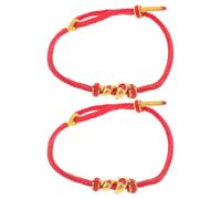 GOTTAJOY 2pcs Chinese Snake Bracelet Handmade Year of The Red String Braided Zodiac Charm Rope for Couples New Gift