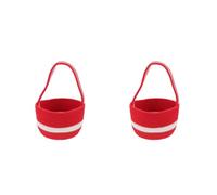 GOTTAJOY 2pcs Christmas Red Cotton Rope Basket Foldable Desktop Organizer Multipurpose Storage