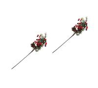 GOTTAJOY 2pcs Christmas Tree Picks with Red Berries and Pine Cones for Holiday Decorations Home Office Winter Craft Vase Floral Arrangements