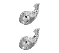 GOTTAJOY 2pcs Creative Mirror Whale Glass Figurine Disco Ball Decor for Home Bedroom Party Tabletop Decoration