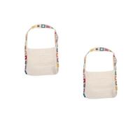 GOTTAJOY 2pcs Crochet Beach Tote Bag for Women Bohemian Summer Handbag Lightweight Knitted Shoulder for Vacation Party Shopping