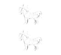 GOTTAJOY 2pcs Crystal Standing Horse Sculpture Clear Animal Figurine for Home Office Desk Decoration Symbol of Passion and Vitality