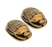 GOTTAJOY 2pcs Egyptian Scarab Beetle Figurine Resin Desktop Sculpture Ancient Egypt Collectible Statue Home Office Car Decoration Gold Ornament