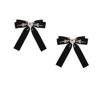 GOTTAJOY 2pcs Elegant Rhinestone Bow Brooch Pin Victorian Statement Jewelry for Blouses Lapels Evening Dresses Special Occasions