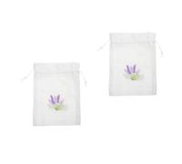 GOTTAJOY 2pcs Empty Beige Cotton Drawstring Sachet Bag for Lavender Size 13x18cm