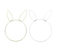 GOTTAJOY 2pcs Gold Unfinished Bunny Head Metal Wreath Frame for Easter Diy Craft Decorations on Wall Door Window Bookshelf