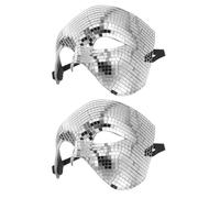 GOTTAJOY 2pcs Halloween Disco Ball Glitter Half Face Mask Reflective Mirror Masquerade for Party Costume Carnival and Dance Events