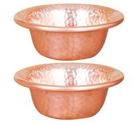 GOTTAJOY 2pcs Handmade Copper Water Offering Bowls for Buddhist Altar Meditation Rituals and Yoga Indoor Outdoor Use 8cm