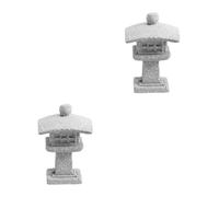 GOTTAJOY 2pcs Japanese Mini Stone Pagoda Lantern Sculpture for Zen Garden Fish Tank Aquascaping Artistic Decor
