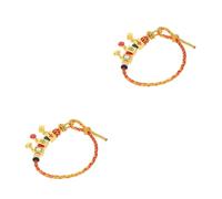 GOTTAJOY 2pcs Mahjong Bracelet Fortune God Colorful Rope Adjustable Unisex Jewelry Gift for Lovers and Players