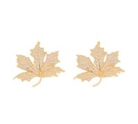 GOTTAJOY 2pcs Maple Leaf Brooch with Rhinestone Accents for Suit Lapel Decoration Fashion Metal Vest Pin Autumn Theme Party Accessory