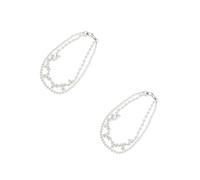 GOTTAJOY 2pcs Men's Hip Hop Pearl Jeans Chain Belt with White K Style for 80's 90's Party Fashion Accessories