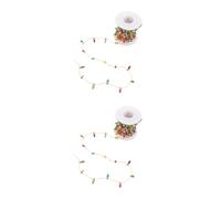 GOTTAJOY 2pcs Mini Christmas Fairy String Lights with Plated Beads 5m for Dollhouse Decor Crafts Garden Vintage Holiday