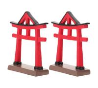 GOTTAJOY 2pcs Mini Torii Gate Resin Sculpture for Bonsai Zen Garden and Micro Landscape Decor