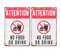 GOTTAJOY 2pcs No Food or Drink Sign Warning Decal for Public Spaces Subway Bus Museum Library Laboratory