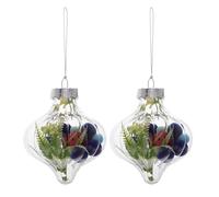 GOTTAJOY 2pcs Patriotic Transparent Plastic Pumpkin Ball Hanging Ornaments for Independence Day Lightweight Party Decorations