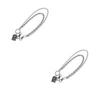 GOTTAJOY 2pcs Punk Metal Halloween Waist Chain with Rose Skull Design Double Layer Hip Hop Accessories for Men Parties and Festivals