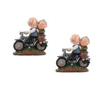 GOTTAJOY 2pcs Romantic Resin Elderly Couple Sculpture for Parents Grandparents Wedding Anniversary Valentines Day Home Decor Tabletop Gift