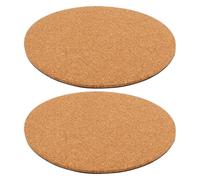 GOTTAJOY 2pcs Round Absorbent Cork Coasters with Pp Film for Plants and Drinks, Natural Wood Color, 200x4.5mm Size Indoor Table Protection