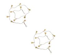 GOTTAJOY 2pcs Rustic Metal Wind Chime Decor with Jute Rope Bells for Christmas Tree Fireplace Mantel Holiday Festival Party