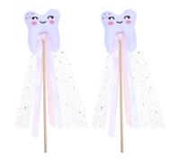 GOTTAJOY 2pcs Tooth Shaped Fairy Magic Wand Pink for Girls Party Dress Up Performance Props Festivals Cosplay