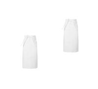 GOTTAJOY 2pcs Unisex White Half Bistro Apron with Single Pocket for Chef Servers in Restaurants and Kitchens