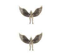 GOTTAJOY 2pcs Vintage Brass Miniature Winged Unicorn Sculpture Antique Metal Decor for Tabletop Bookshelf Display