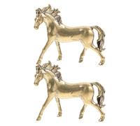 GOTTAJOY 2pcs Vintage Copper Horse Statue Feng Shui Decor Home Office Desk Ornament Miniature Figurine Showpiece Gift for Housewarming