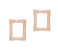GOTTAJOY 2pcs Wood Carved Picture Frame 24x20x1.5cm French Style Wall Decor Unpainted Applique for Diy Craft