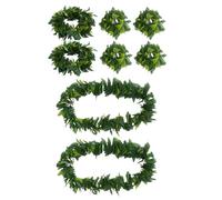 GOTTAJOY 2sets Hawaiian Artificial Tropical Leaf Garland Greenery Leis Headband Necklaces Bracelets for Luau Beach Pool Dance Party Decorations