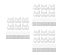 GOTTAJOY 3 Sets Diy White Paper Cat Half Face Blank Masks for Painting Halloween Cosplay Party Craft Decorations