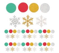 GOTTAJOY 300pcs Christmas Snowflake Confetti Set for Holiday Party Table Decorations with Red Green Gold Silver Glitter