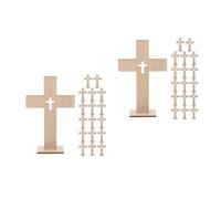 GOTTAJOY 36pcs Unfinished Wooden Crosses for Easter Baptism Church Decor Wedding Birthday Christian Gift Ornaments
