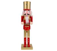 GOTTAJOY 38cm Christmas Nutcracker Soldier Figurine German-style Wooden Holiday Tabletop Decor New Year Mantel Centerpiece