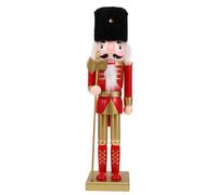 GOTTAJOY 38cm Christmas Nutcracker Soldier Figurine German-style Wooden Holiday Tabletop Decor New Year Mantel Fireplace Centerpiece