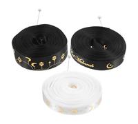 GOTTAJOY 3pcs 5yd Ramadan Eid Celebration Ribbon with Moon Star Design for Islamic Gift Wrapping Crafting Party Decorations