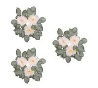 GOTTAJOY 3pcs Artificial Flower Candle Rings European Style Wreath Centerpiece for Wedding Table Decoration Romantic Floral Holder Party Decor