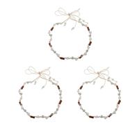 GOTTAJOY 3pcs Boho Style Hand-woven Waist Belt with Blue Jade Beads Ethnic Rope for Women Dresses and Costume Decor