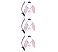 GOTTAJOY 3pcs Children's Donkey Costume Headband Set with Ears Tail Nose for Halloween Party Role Play