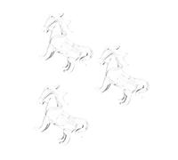 GOTTAJOY 3pcs Crystal Standing Horse Sculpture Clear Animal Figurine for Home Office Desk Decoration Symbol of Passion and Vitality