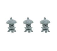 GOTTAJOY 3pcs Mini Curved Japanese Style Pagoda Lantern Stone Art Sculpture for Bonsai Zen Garden Aquarium and Home Decor